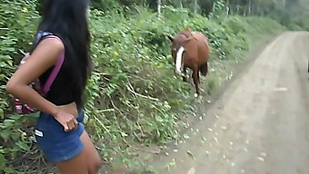 Adolescente Tailandesa Recibe Una Corrida En La Cara Después De Montar Una Polla De Caballo