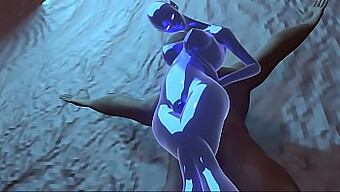 Foot Fetish Meets Hardcore Fucking In Blue-Light Animated Video