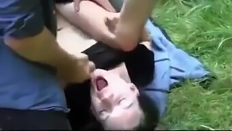 European Girl Gets Naughty In The Park On All Fours