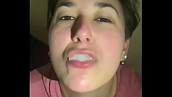 Homemade Video Of A Filthy Whore Swallowing Cum