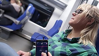 Masturbating With A Sex Toy On The Train For Ultimate Pleasure