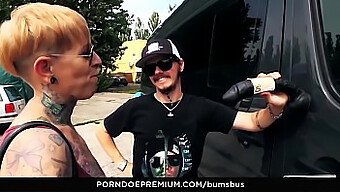 German Lady With Tattoos Gets Kinky On The Bus For Some Hardcore Sex