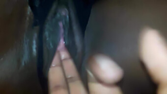 Blacked Ebony Fingers To The Point Of Squirting