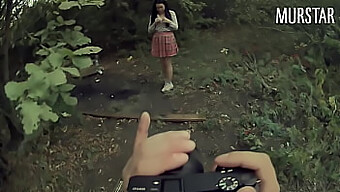 Cumming In The Woods With A Naughty College Brunette