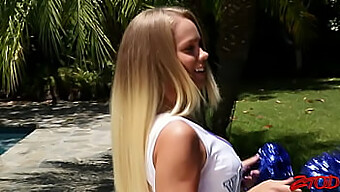 Amazing Cheerleader With Big Natural Tits Gets Creampied