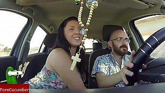 She Gives Him A Blowjob While He Drives