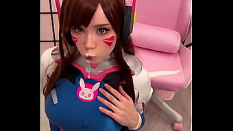 Brunette Tiktoker Cosplays D.Va And Gives A Facial Cumshot