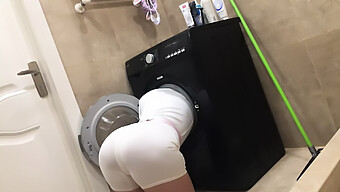 Hidden Camera Captures Pawg Getting Stuck In Washing Machine