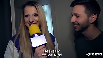 Evropská Blondýnka Celina Davis Překvapí Svého Fanboye Velkým Kozy Kouřením