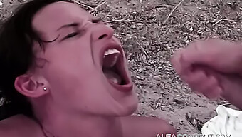 Teen (18+) Gets Face Fucked And Fucked Hard In The Open