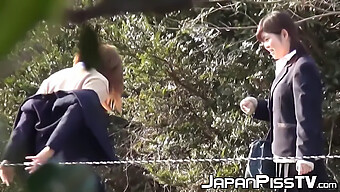 Japanese Schoolgirls Indulge In Kinky Sex And Piss Outdoors